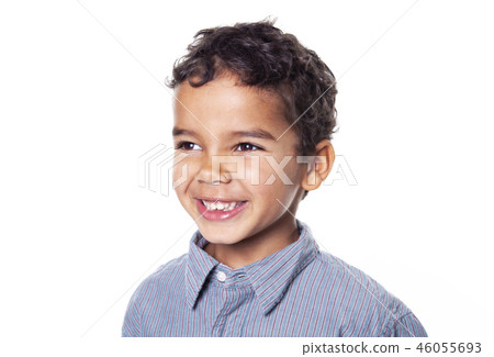 Portrait of a cute african american little boy, isolated on white Portrait of a cute african american little boy, isolated on white 46055693