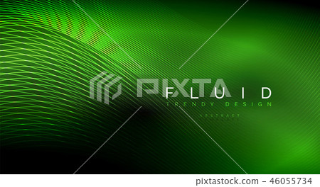 Digital flowing wave particles abstract background Digital flowing wave particles abstract background 46055734
