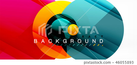 Glossy colorful circles abstract background, modern geometric design Glossy colorful circles abstract background, modern geometric design 46055893