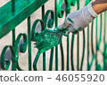 Gate painting with green color. 46055920
