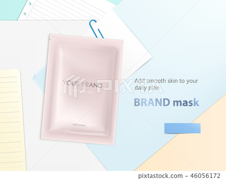 mockup with foil sachet for facial mask 46056172