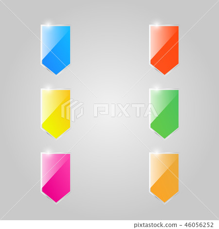 Colored shiny glass flags . Colored shiny glass flags . 46056252