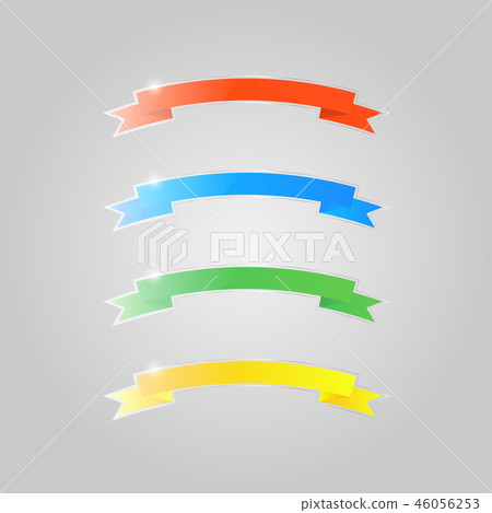 Colored shiny glass ribbons . Colored shiny glass ribbons . 46056253