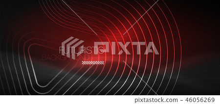 Dark black abstract background with neon colors and lines 46056269