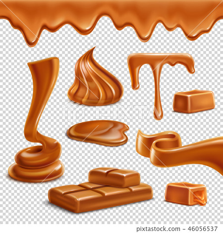 Caramel Realistic Transparent Set 46056537