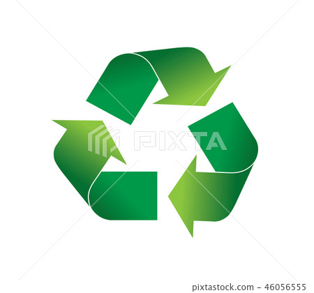 Green recycling logo icon illustration Green recycling logo icon illustration 46056555