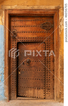 Ancient old house door in Morocco 46056705