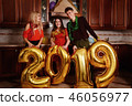 New 2019 Year is coming. Group of cheerful 46056977