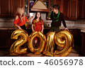 New 2019 Year is coming. Group of cheerful  46056978