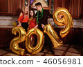 New 2019 Year is coming. Group of cheerful  46056981