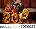 New 2019 Year is coming. Group of cheerful  46056985