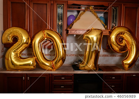 New 2019 Year is coming. Group of cheerful  46056989