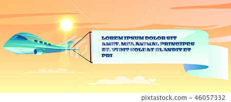 Advertising banner on airplane illustration 46057332