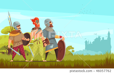 Ancient Warriors Background Illustration 46057762