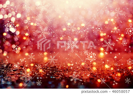 Snowflakes on an abstract shiny light background 46058057