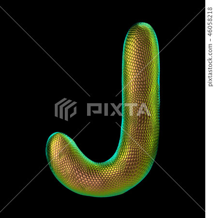 Letter J Made Of Natural Snake Skin Texture Stock Illustration
