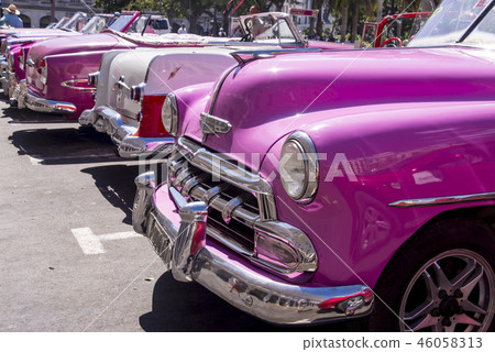 Havana, Cuba. Colorful classic 1950's cars 46058313