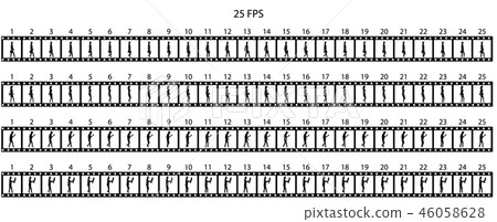 Animation of the silhouettes of walking people. 46058628