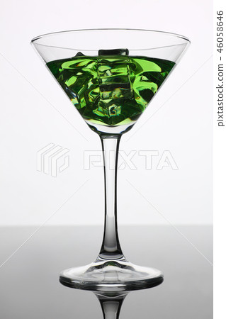 Cocktail absinthe with vodka in martini glass 46058646