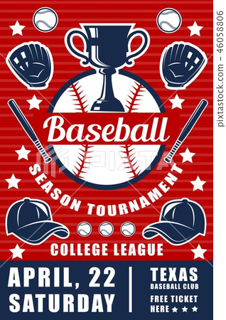 Baseball match announcement poster with trophy cup 46058806