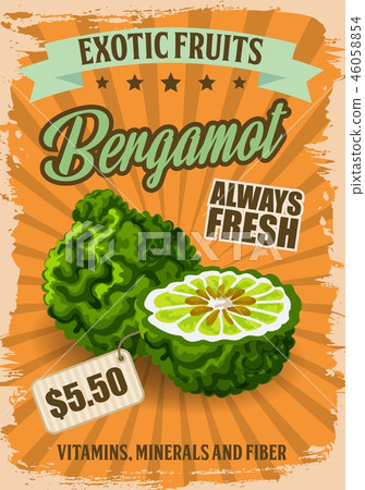 Bergamot fruit with price tag grocery store poster Bergamot fruit with price tag grocery store poster 46058854