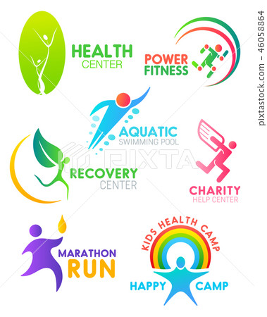 Health fitness and run sport vector people icons Health fitness and run sport vector people icons 46058864