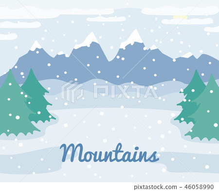 Winter mountains landscape with spruce trees and Winter mountains landscape with spruce trees and 46058990