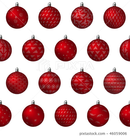Christmas Holiday red decorated ornate Balls with 46059006