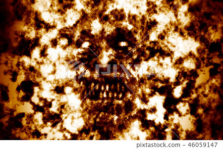 Angry burning ghoul face illustration Angry burning ghoul face illustration 46059147