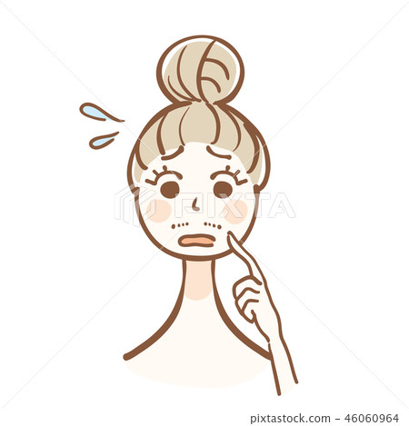 Woman suffering from a mustache 46060964