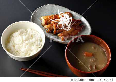 Set of grilled fish of autumn sword fish 46060971