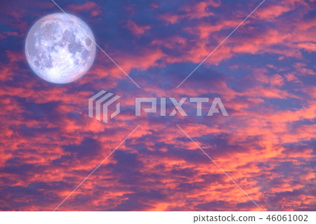 long night moon back red spread cloud sunset sky long night moon back red spread cloud sunset sky 46061002