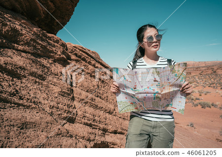 Hiking woman at Grand Canyon USA travel Hiking woman at Grand Canyon USA travel 46061205