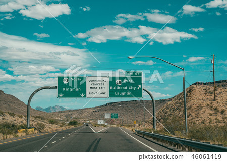 national highway origin sign on sunny day in usa national highway origin sign on sunny day in usa 46061419