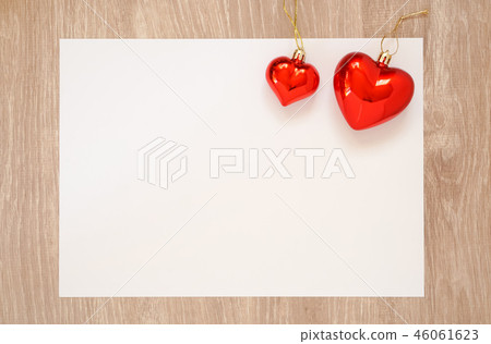 Blank message sheet and heart Blank message sheet and heart 46061623