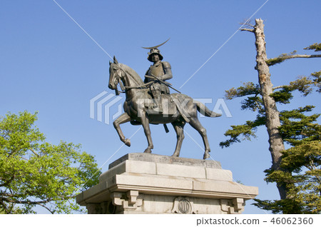 Date Masamune equestrian statue standing in the Aoba Jyouki Park Date Masamune equestrian statue standing in the Aoba Jyouki Park 46062360