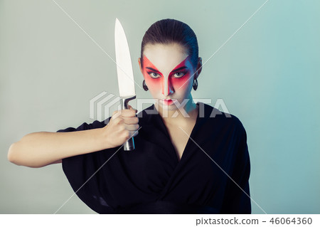 woman with knife woman with knife 46064360