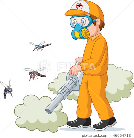 Exterminator man killing a mosquito 46064718