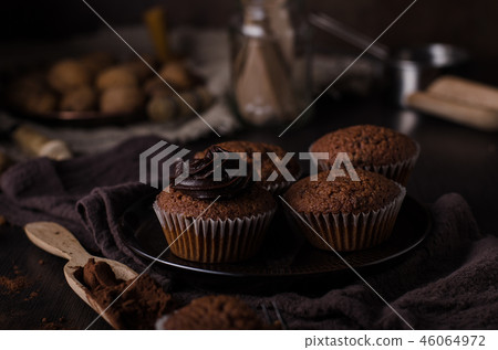 Chocolate muffins photography Chocolate muffins photography 46064972