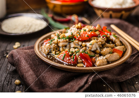 Homemade kung pao chicken stir fry food Homemade kung pao chicken stir fry food 46065076