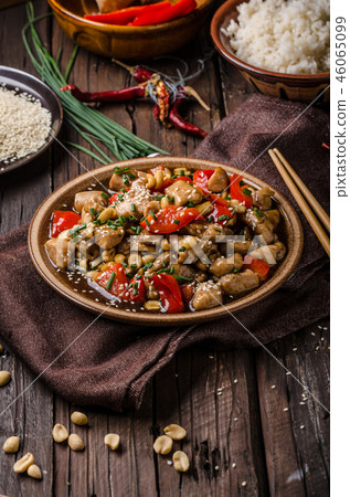 Homemade kung pao chicken stir fry food 46065099