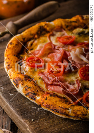 Rustic old style vintage pizza 46065173