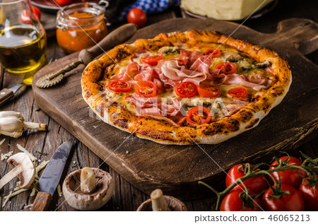 Rustic old style vintage pizza Rustic old style vintage pizza 46065213