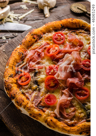 Rustic old style vintage pizza 46065249