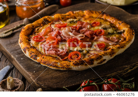 Rustic old style vintage pizza 46065276