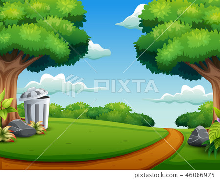 View of the road in a beautiful park 46066975