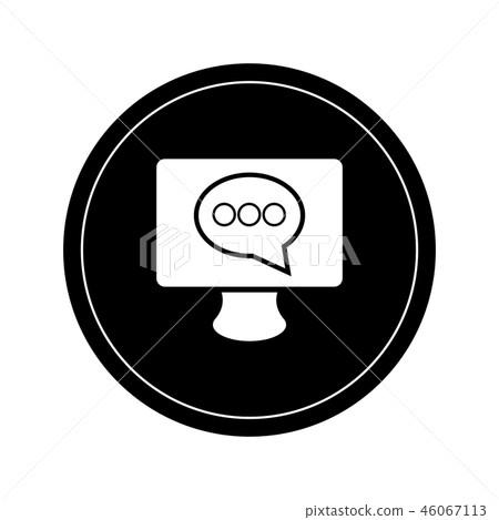 Screen with chat bubble Screen with chat bubble 46067113