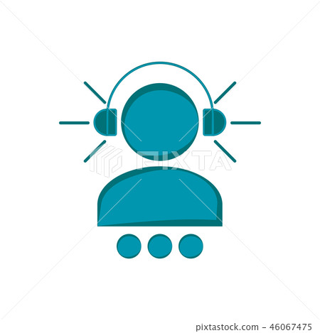 Men silhouette with headphones Men silhouette with headphones 46067475