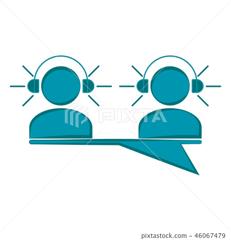 Men chatting silhouette on a chat bubble 46067479