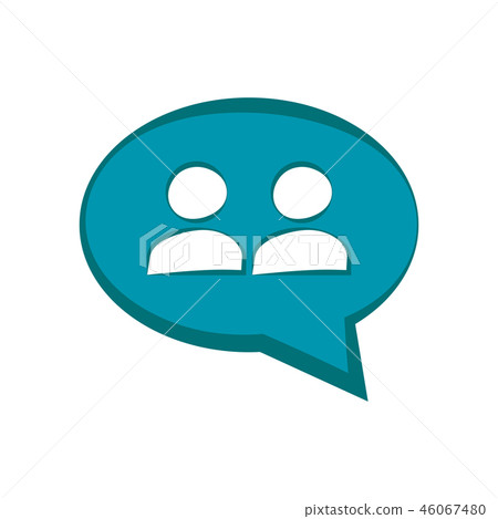 Chat bubble with men silhouette 46067480